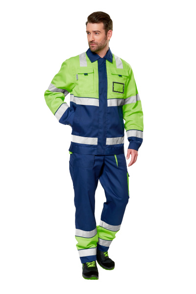Костюм сигнальный "Илион" брюки, флуоресцентный желтый (тк.Смесовая,210)